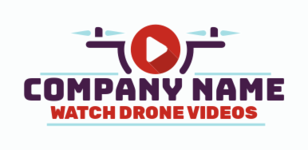 drone camera merged with youtube play symbol