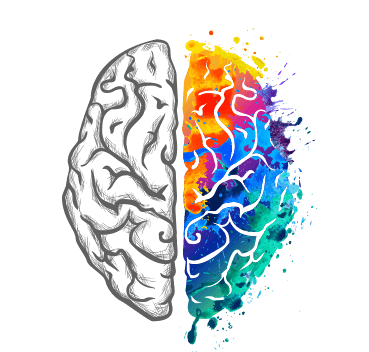 colorful brain and splash logo